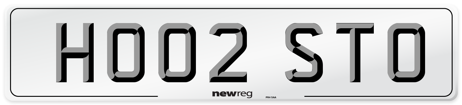 HO02 STO Number Plate from New Reg